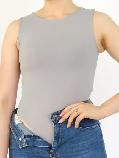 Body para dama color gris