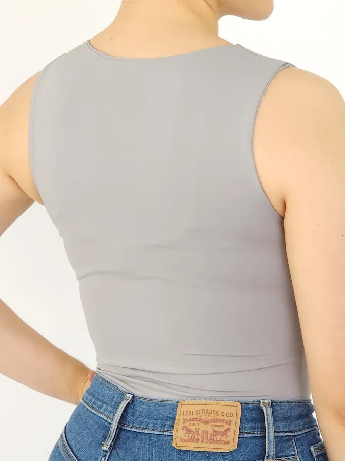 Body para dama color gris