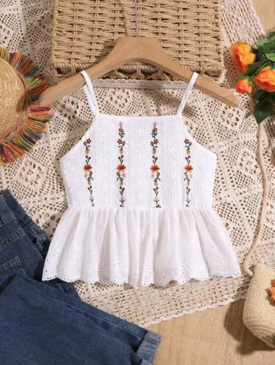 Blusa para niña color blanco