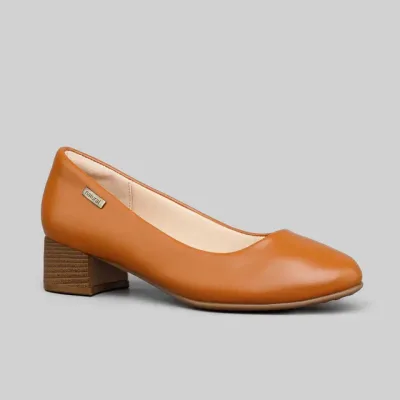 Tacones Natural Lucero Camel Pu para dama