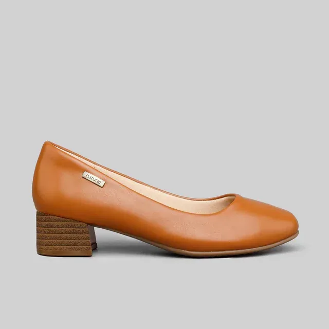 Tacones Natural Lucero Camel Pu para dama