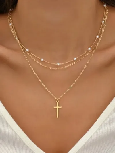 Collar fantasia color dorado para dama
