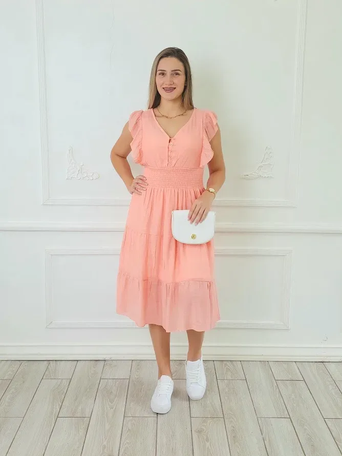 Vestido color coral para Dama