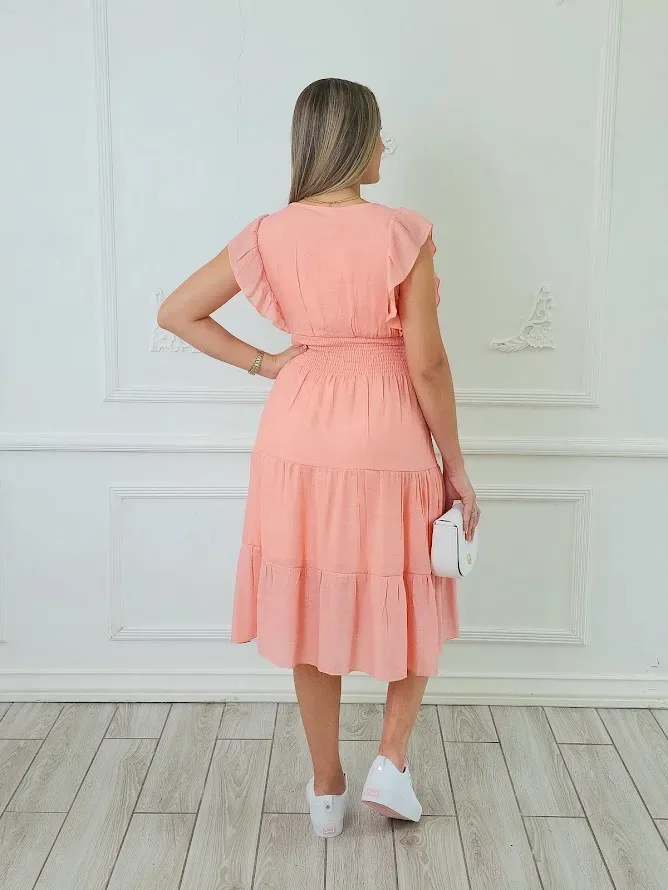Vestido color coral para Dama