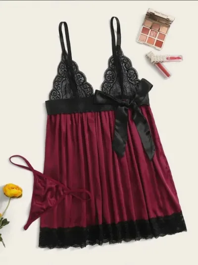 Lenceria para dama color vino