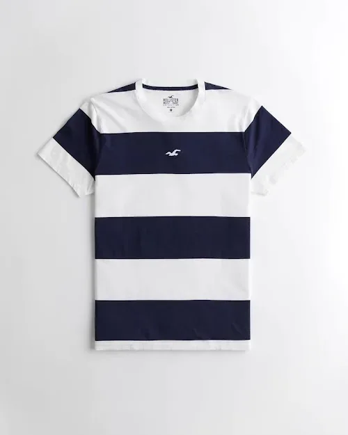 Camiseta Hollister para caballero diseño a rayas