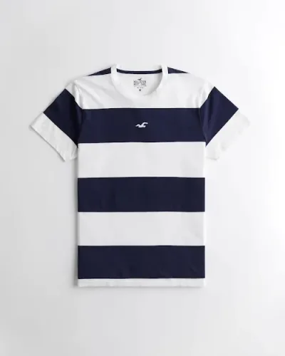 Camiseta Hollister para caballero diseño a rayas