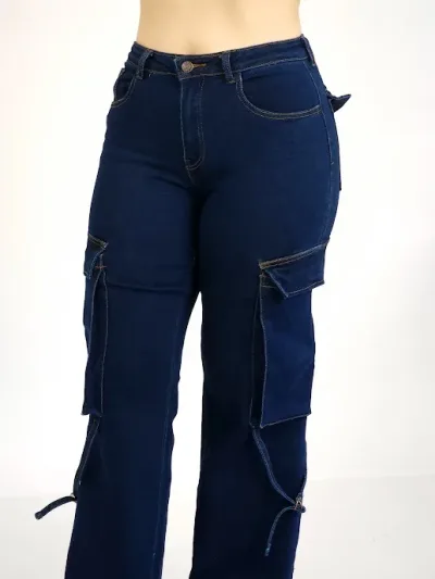 Pantalón cargo para dama color azul
