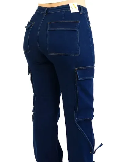 Pantalón cargo para dama color azul