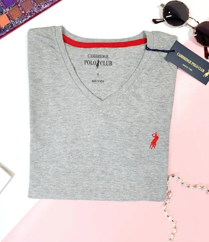 Camiseta Polo cambrige para dama color gris