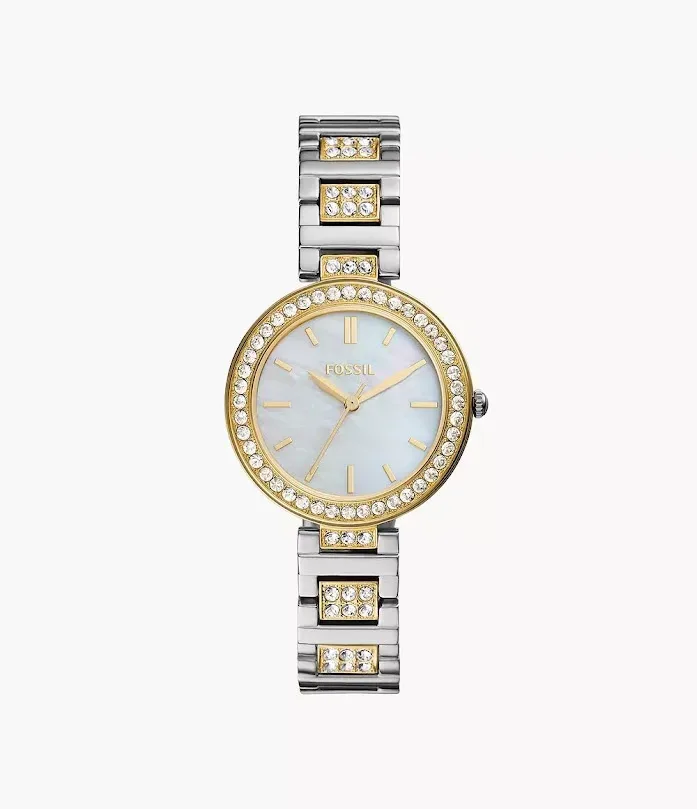 Reloj Fossil plateado/dorado para dama