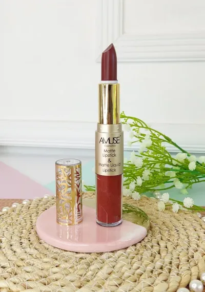 Lápiz labial doble AMUSE LIP 6289-9 Matte Lip Set Rojo rubi