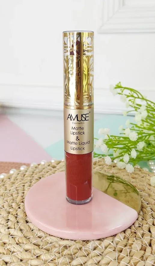 Lápiz labial doble AMUSE LIP 6289-9 Matte Lip Set Rojo rubi