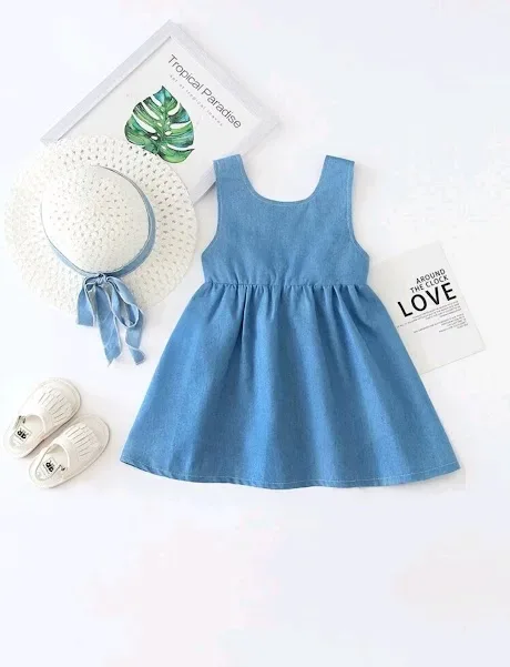 Vestido para niña color celeste