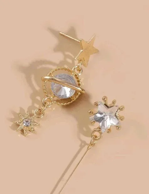 Aretes para dama fanatsía color dorado