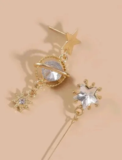 Aretes para dama fanatsía color dorado