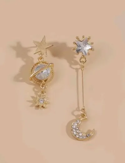 Aretes para dama fanatsía color dorado