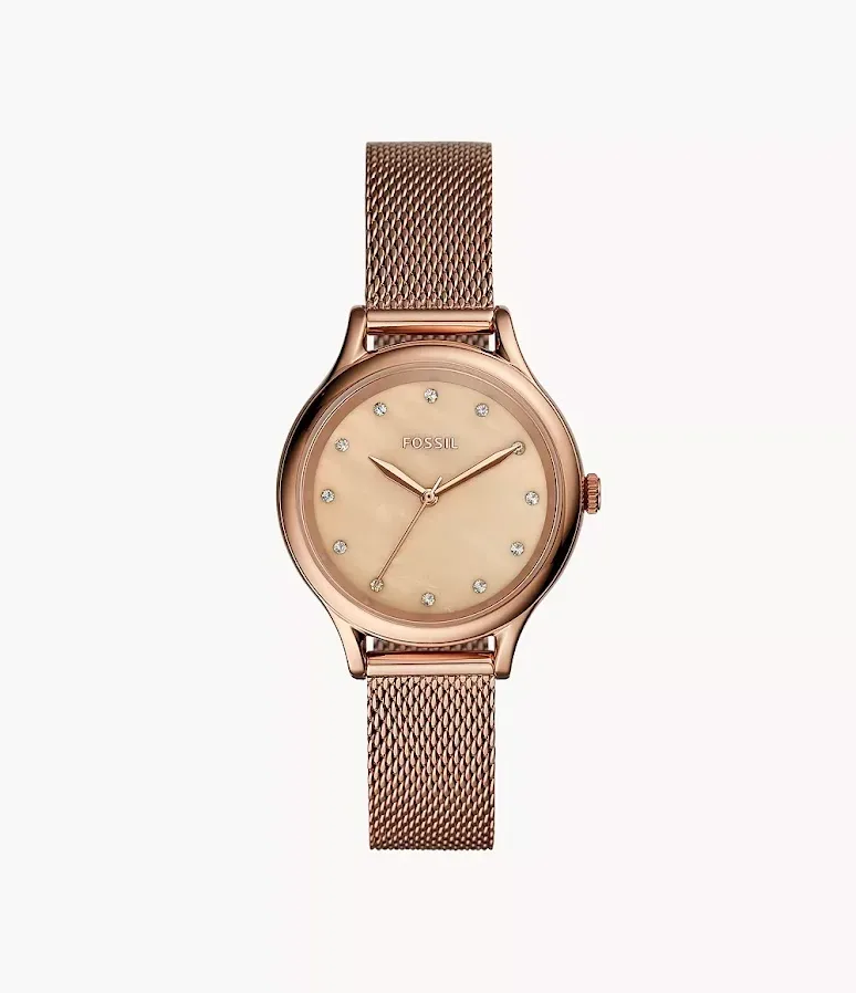 Reloj Fossil para dama color oro rosa