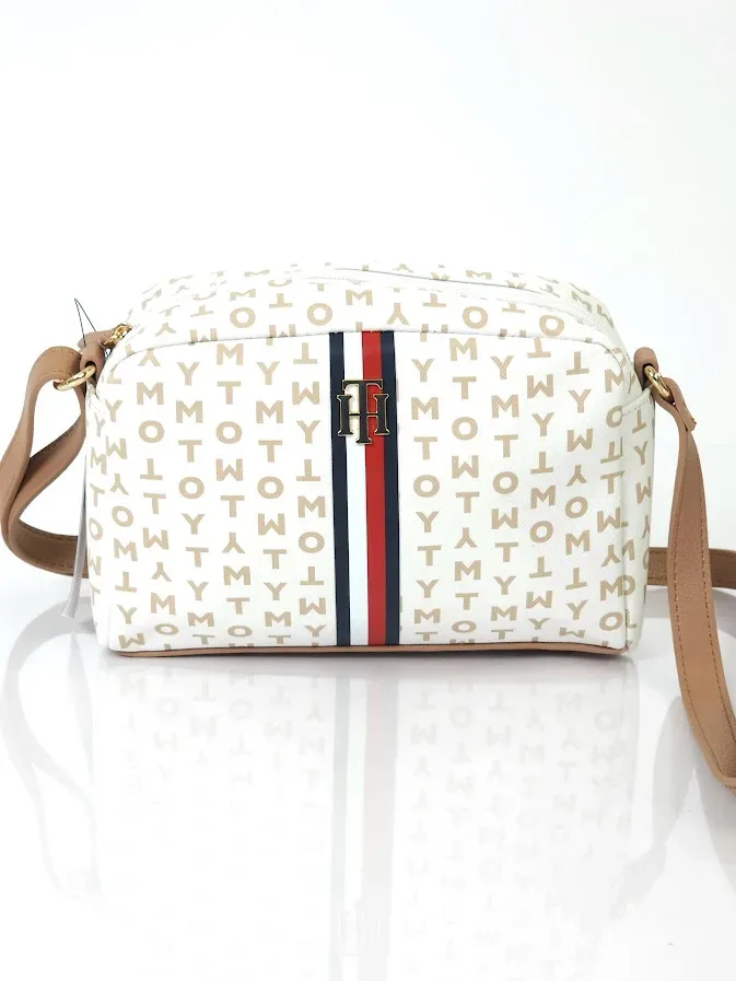 Bolso Tommy Hilfiger para dama color blanco y beige