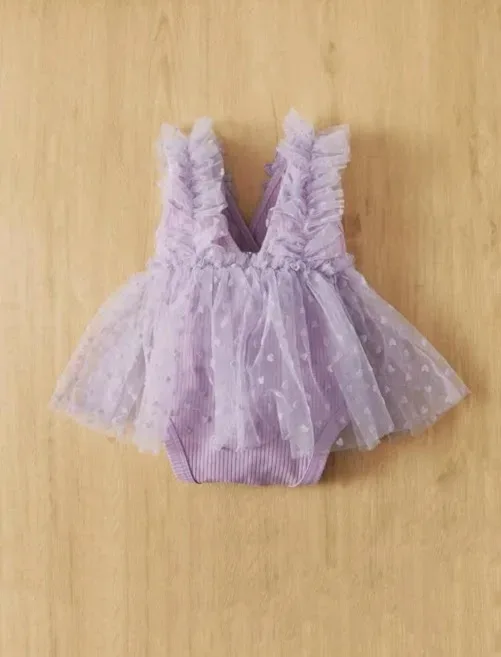 Mameluco para para niña con tutu color lila