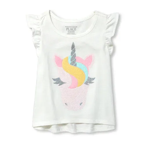 Blusa para niña color blanco con diseño de unicornio