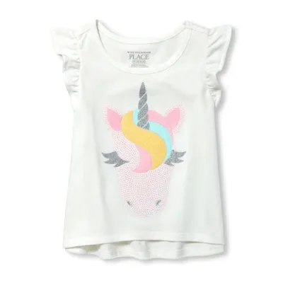 Blusa para niña color blanco con diseño de unicornio
