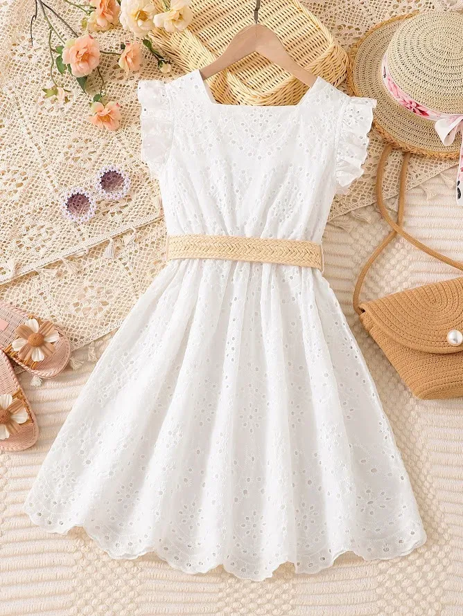 Vestido para niña color blanco