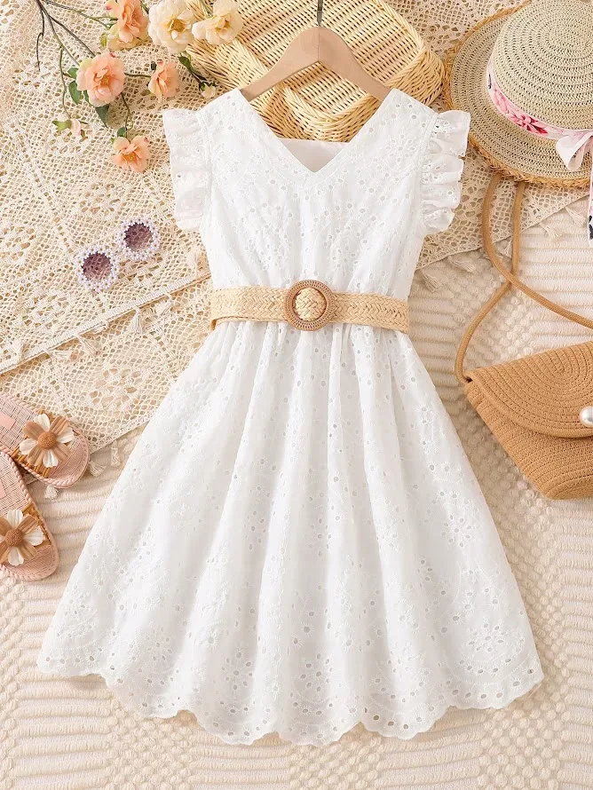 Vestido para niña color blanco