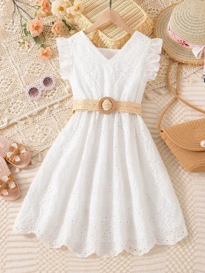 Vestido para niña color blanco