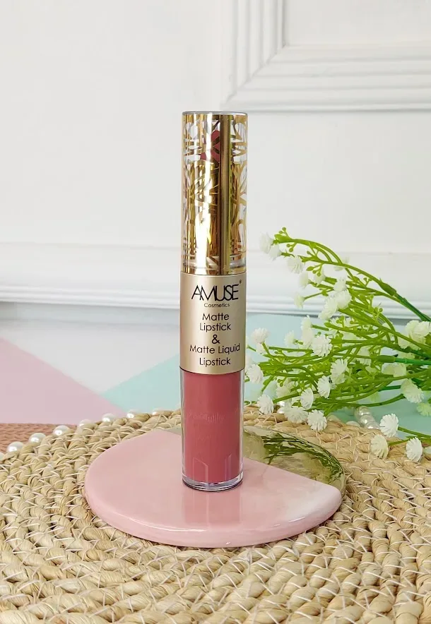 Lápiz labial doble AMUSE LIP 6289-4 Matte Lip Set Rosa fresa