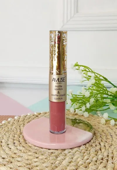 Lápiz labial doble AMUSE LIP 6289-4 Matte Lip Set Rosa fresa