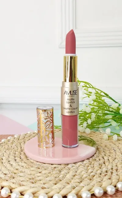 Lápiz labial doble AMUSE LIP 6289-4 Matte Lip Set Rosa fresa