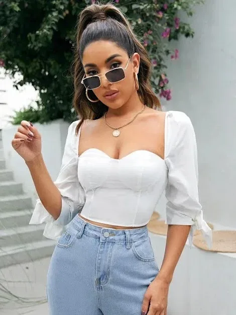 Blusa para dama manga larga color blanco