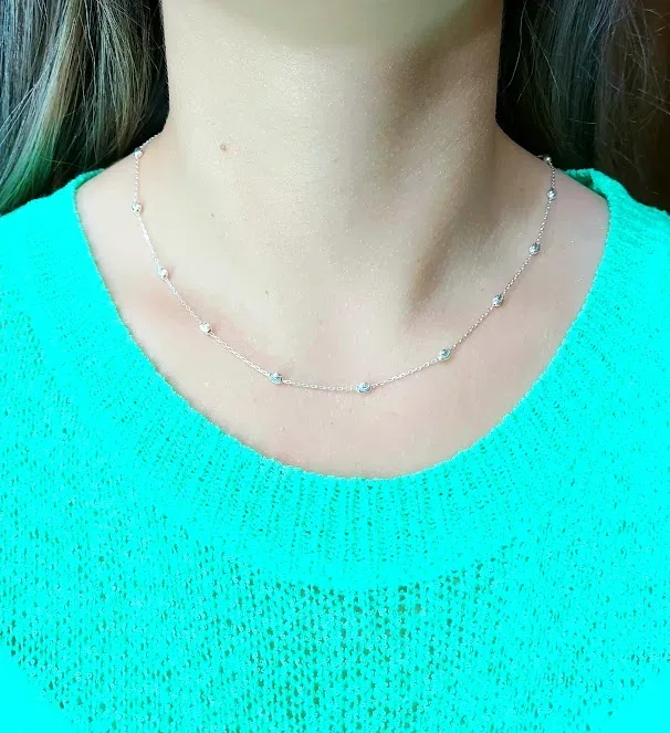 Collar de plata 925 para dama diseño de ovalos