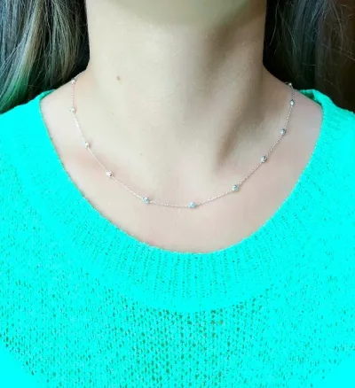 Collar de plata 925 para dama diseño de ovalos