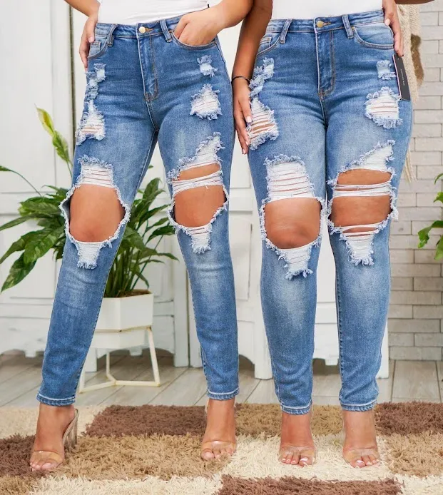 Jeans para dama high rise skinny RJH-5220 color azul