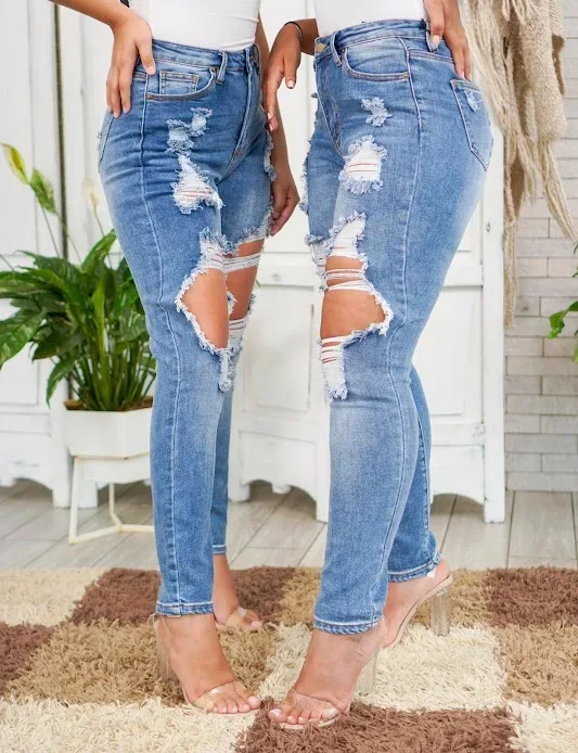 Jeans para dama high rise skinny RJH-5220 color azul