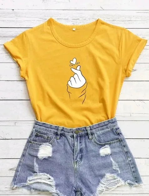 Camiseta para dama color mostaza