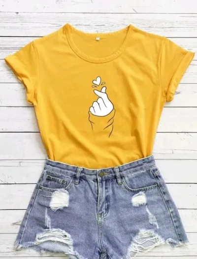 Camiseta para dama color mostaza