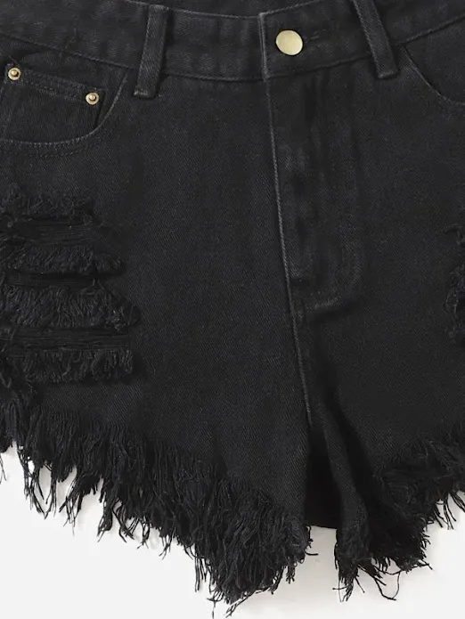 Short para dama de mezclilla color negro