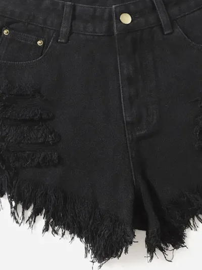 Short para dama de mezclilla color negro
