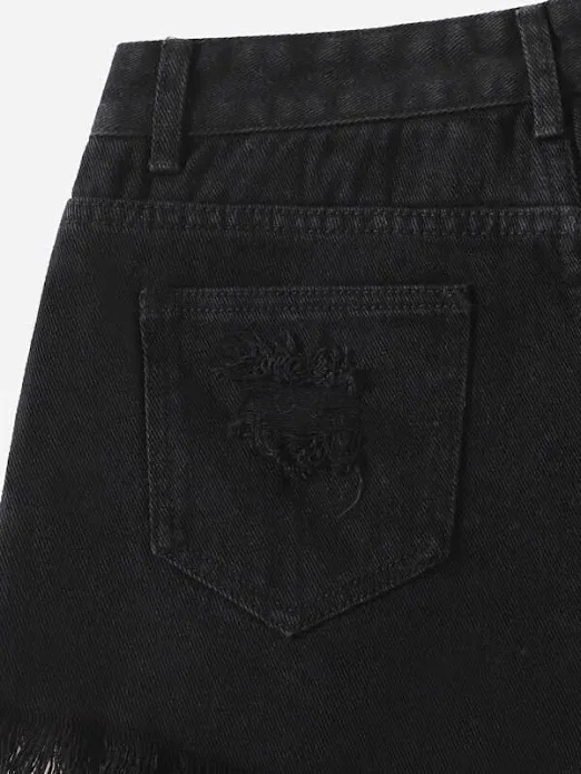 Short para dama de mezclilla color negro