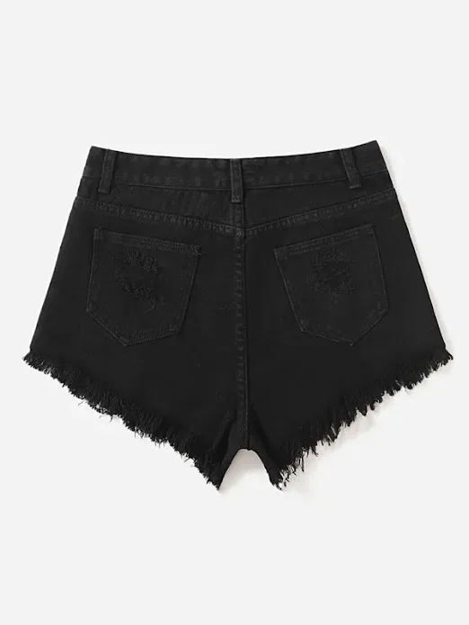 Short para dama de mezclilla color negro