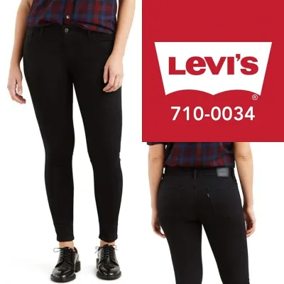 Jeans para dama Levis 710-0034 super skinny color negro