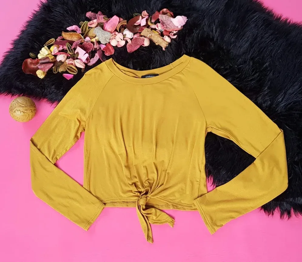 Blusa Ambiance para dama mostaza
