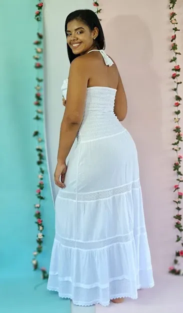 Vestido Cotton Natural para dama color blanco