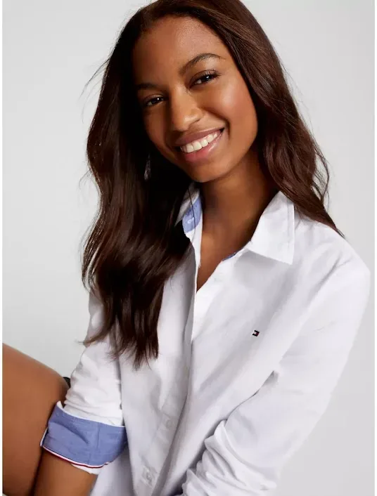 Camisa manga larga Tommy Hilfiger para dama color blanco