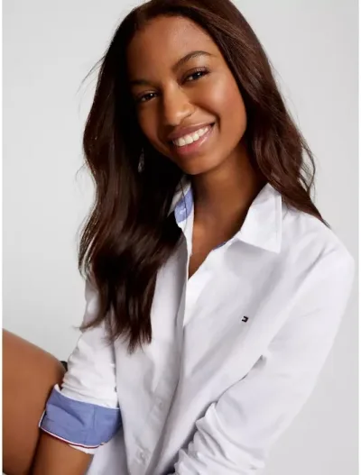 Camisa manga larga Tommy Hilfiger para dama color blanco