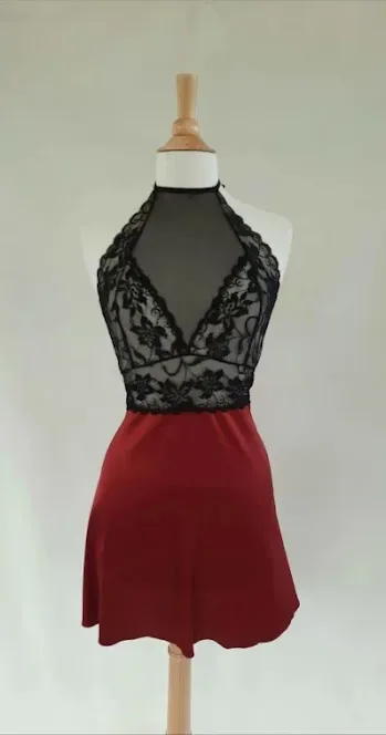 Lencería de encaje para dama color rojo