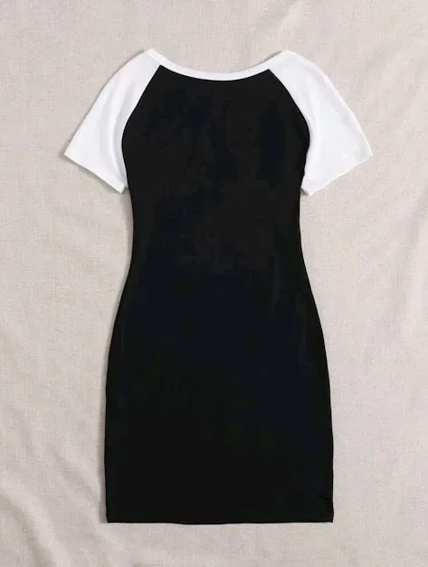 Vestido para dama color negro mangas blancas